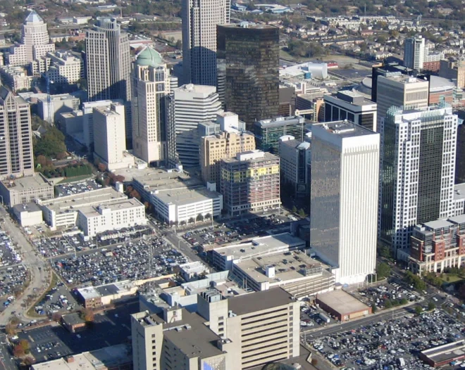 aerial view of charlotte nc